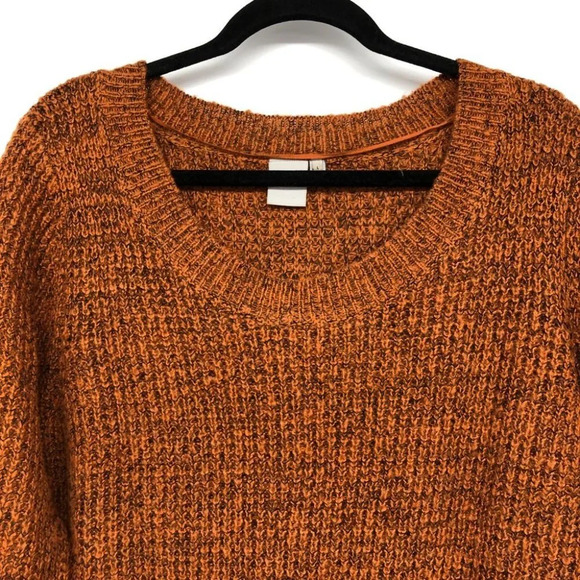 ICHI Ihodansa Rust / Ginger / Orange Long Sleeve Thick Waffle Knit Sweater LG - Picture 6 of 16